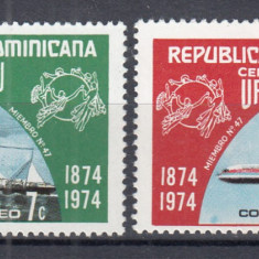 REPUBLICA DOMINICANA 1974 CENTENARUL UPU(1874-1974) SERIE MNH