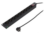 Prelungitor 9 Prize 250V 16A Negru, Logilink