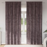 vidaXL draperii din catifea 2 buc cu ochiuri maro 245x140 cm