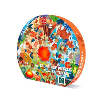Puzzle copii epoca de piatra cu lumini led Hape 102 piese foto