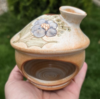 SUPORT VINTAGE LUM&amp;Acirc;NĂRI/ ARZATOR ULEIURI ESENȚIALE DIN CERAMICA PROVENCE FRANȚA foto