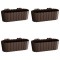 Set 4 jardiniere decorative cu suport de plastic, maro, 4.9 L, 38.3x21.2x13 cm, Boardee Hook GartenVIP DiyLine