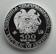 ARMENIA - 500 Dram 2016 - Arca lui Noe - o uncie argint - 31.1 gr. - 999/1000 foto