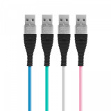 Delight - Cablu de date &ndash; Micro USB, &icirc;nveliş siliconic, 4 culori, 1 m, Oem