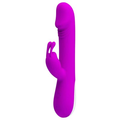 Robert - Vibrator iepuraș, mov, 21 cm foto