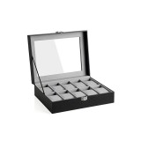 Cutie pentru ceasuri, Songmics, capacitate 20.2 x 25.5 x 7.8 cm, JWB010BK, Gri
