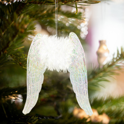 Ornament de Crăciun - aripi de &amp;icirc;nger - acrilice - 15 x 12,5 x 1,5 cm 58513 foto