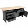 Banc de lucru atelier Vorel 58456, 1700x600x840 mm, blat placaj, 6 sertare, constructie solida