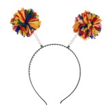 Bentiță Deghizare Halloween, Model Antene, Pompon Multicolor, &Icirc;nălțime 9cm, Oem