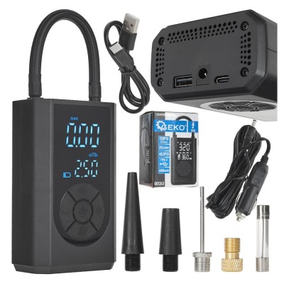 Mini compesor auto portabil 4000mAh 84W, Geko G01263 foto