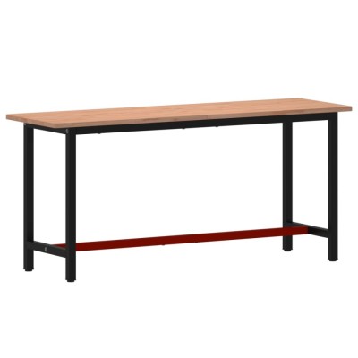Banc de lucru 180x55x81,5 cm, lemn masiv de fag si metal foto