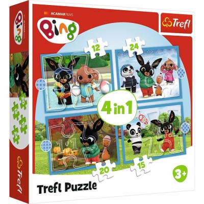PUZZLE TREFL 4IN1 ACAMAR FILMS HAPPY BING foto