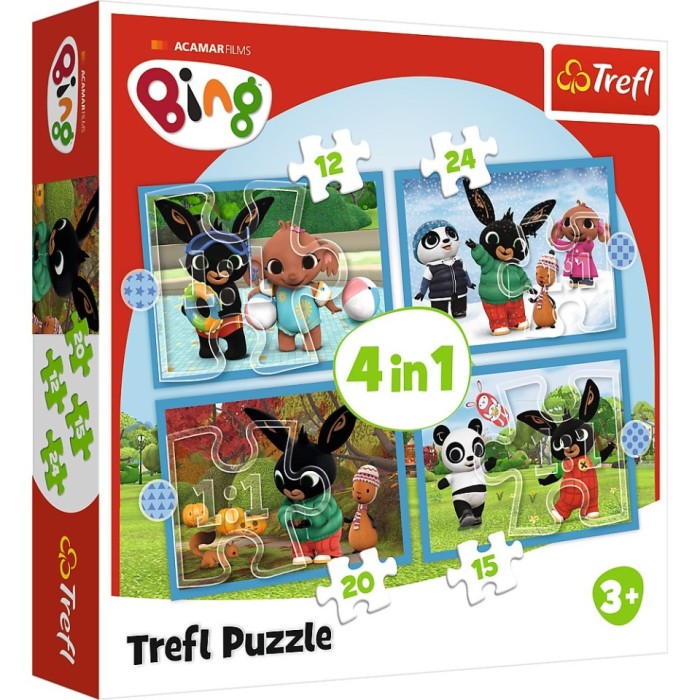 PUZZLE TREFL 4IN1 ACAMAR FILMS HAPPY BING