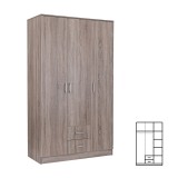 Dulap Sifonier Miami 120x205 cm Stejar York, Dormitor/Hol, Lemn, Akord