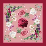 Cumpara ieftin Batic Matase Naturala Secret Garden Bordeaux Roz 90x90cm Italia Floral Vintage Elegant Accesorii Dama