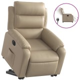 Cumpara ieftin Fotoliu rabatabil electric cu ridicare, cappuccino