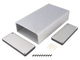 Carcasă aluminiu gri 125x220x51mm