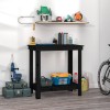 Gossi banc de lucru, negru, 80x50x80 cm, lemn masiv pin