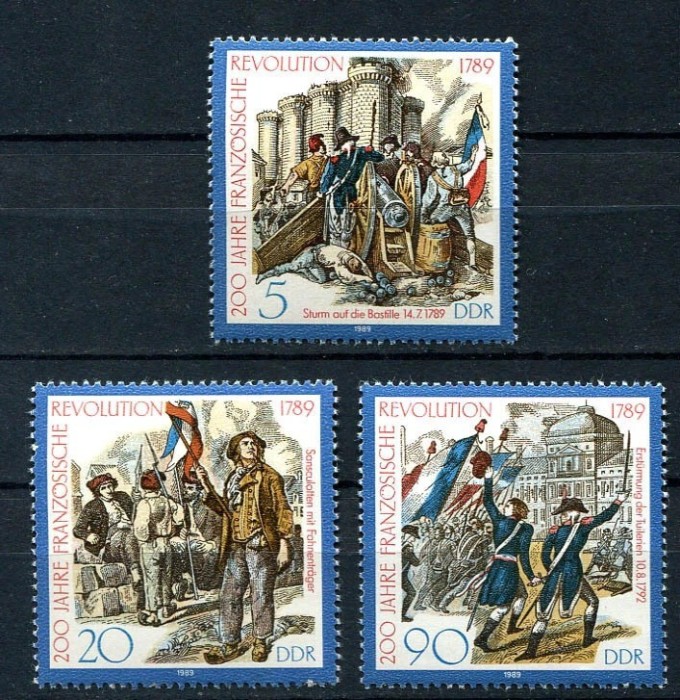 DDR 1989 - Aniversare Revoluția Franceza, serie neuzata