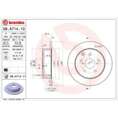 Set discuri frana Toyota Avensis ( T25 ), Avensis Estate ( T25 ), Avensis Sedan ( T25 ), 2.2 D-4D (ADT251_), 2.2 D-CAT (ADT251_), punte spate, 280x10