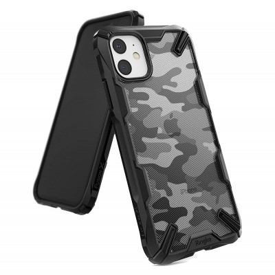 Husa Plastic - TPU Ringke Fusion X Design Camo pentru Apple iPhone 11, Neagra XDAP0002 foto