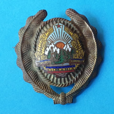 Insignă militară România Coifură -Subofiter MApN insemn cuc casheta emblemă 1970