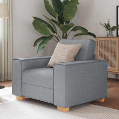 vidaXL Canapea fotoliu gri deschis, 60 cm, material textil