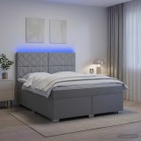 Cumpara ieftin Pat boxspring cu saltea Gri deschis 160 x 200 cm Tesatura