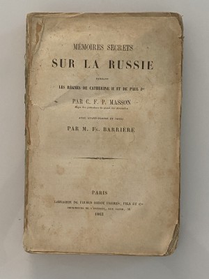 carte veche C.F.P. Masson - Memoires secrets sur la Russie foto