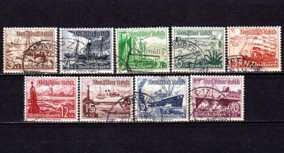 ✅ (S41) Germania Reich 1937 &amp;quot; Ajutorul de iarna - Vapoare &amp;quot; ,serie Mi. 651/659 , cota 24&amp;euro; , MNH foto