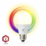 Bec LED Smart WiFi Nedis, E27, 9W, 806lm, 2200K-6500K, RGB, Zigbee 3.0