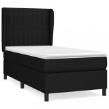 Cumpara ieftin Pat box spring cu saltea, negru, 80x200 cm, textil