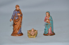 Set 3 figurine Isus, Maria, Iosif, 10 cm foto