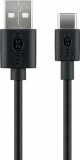 Cablu USB 2.0 A tata - USB-C, 1m, negru, Goobay