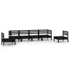 Set mobilier de gradina, 6 piese, negru, lemn masiv de pin
