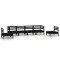 Set mobilier de gradina, 6 piese, negru, lemn masiv de pin