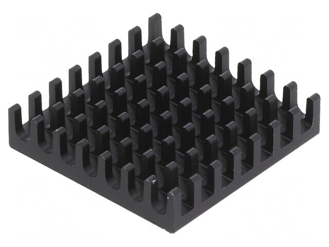 Radiator Extrudat cu Aripioare BGA Negru 27,9mm x 27,9mm