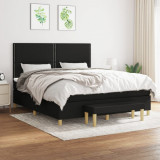 Cumpara ieftin Pat box spring cu saltea, negru, 180x200 cm, catifea