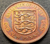 Moneda exotica 1 NEW PENNY - JERSEY, anul 1980 *cod 283 = UNC!