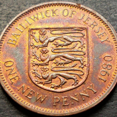 Moneda exotica 1 NEW PENNY - JERSEY, anul 1980 *cod 283 = UNC!