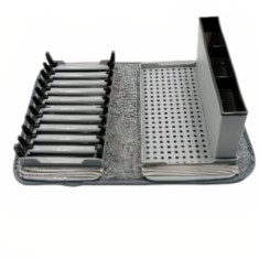 Suport de vase pliabil, tavita de picurare si suport de tacamuri detasabil, laveta groasa pentru absorbtia rapida a apei