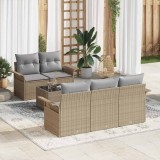 VidaXL Set de canapele pentru grădină 6 pcs Bej, Gri 55 x 55 x 37 cm