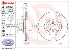 BREMBO 09.D766.11 PRIME LINE - UV Coated Disc frana