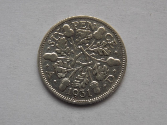 SIX PENCE 1931 GBR-argint