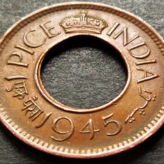 Moneda istorica 1 PICE - INDIA / DOMINATIE anul 1945 * cod 5236 B