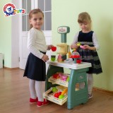 Tejghea de vanzari cafenea, Technok, cu efecte sonore si accesorii, casa de marcat, cititor de card, prajituri si fructe