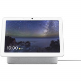 Cumpara ieftin Boxa inteligenta Google Nest Hub Max, camera wide 6.5 MP, Difuzoare stereo, ecran HD 10 inch, Chalk