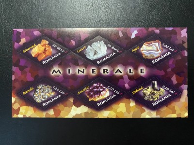 ROMANIA 2006 LP 1731 MINERALE, BLOC 6v, MNH foto
