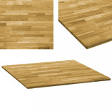VidaXL Blat de masă, lemn masiv de stejar, pătrat, 23 mm, 70x70 cm