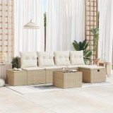 vidaXL Set de canapele pentru grădină 6 pcs Bej 55 x 62 x 69 cm